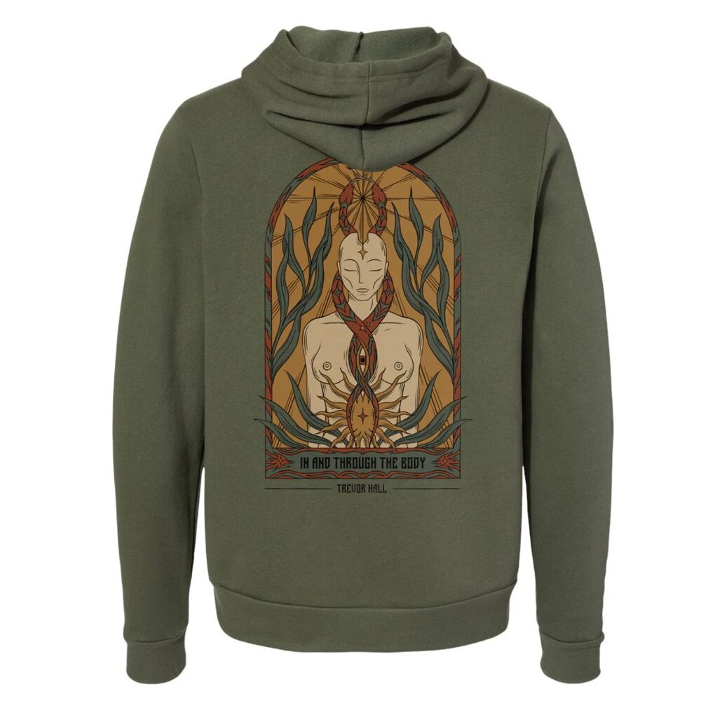 Trevor Hall X Aniko Patch Pullover Hoodie (Military Green) Size XL unisex NEW